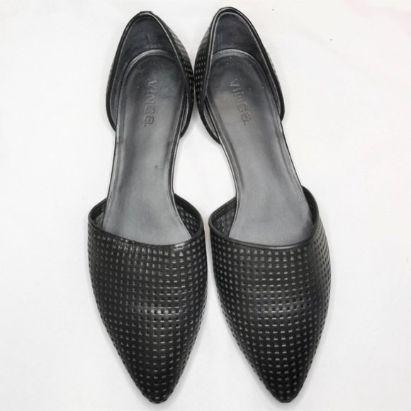 Vince | Nina d'Orsay Perforated Leather Flats - Picture 4 of 8